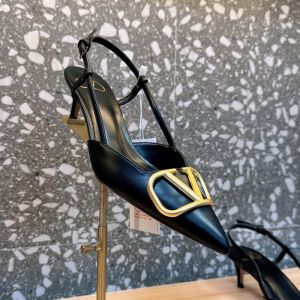 Valentino VLogo Signature Slingback Pumps 50MM Women Calfskin Black