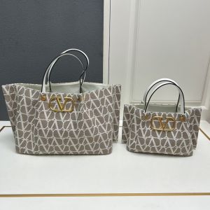 Valentino Shopping Bag In Toile Iconographe Fabric Grey